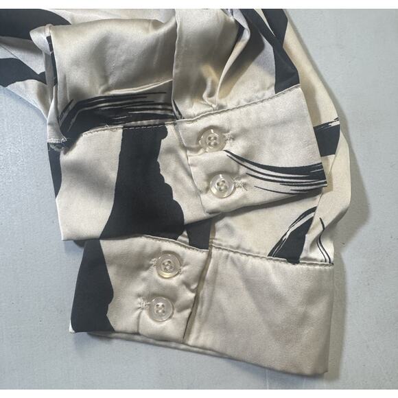 Milk & Honey White Black Long Sleeve Blouse Size 3x Plus Size Used - Picture 8 of 8